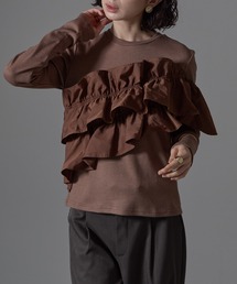 each（イーチ）の「アシメフリルリブプルオーバー（Tシャツ/カットソー）」