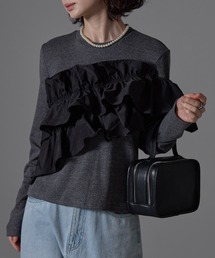 each（イーチ）の「アシメフリルリブプルオーバー（Tシャツ/カットソー）」