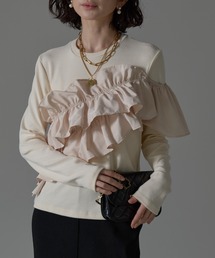 each（イーチ）の「アシメフリルリブプルオーバー（Tシャツ/カットソー）」