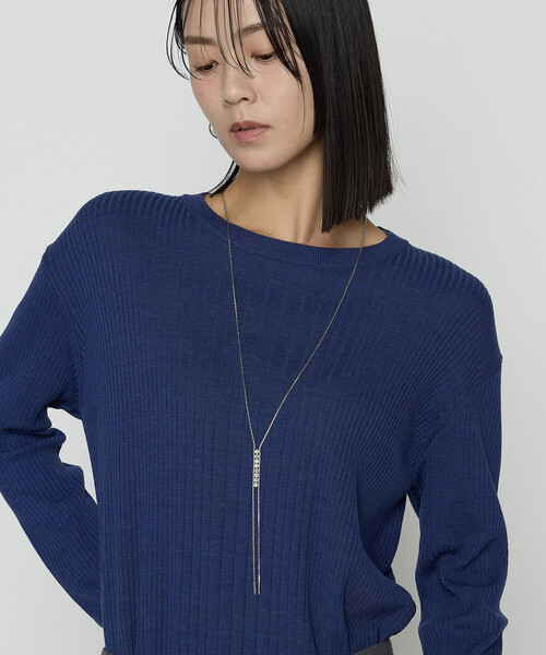 K.T KIYOKO TAKASE（キヨコタカセ）の「シルクコットン ベーシックニットプルオーバー（ニット/セーター・レディース・レッド/チャコール/ブルー・9号/11号）」の5枚目の写真