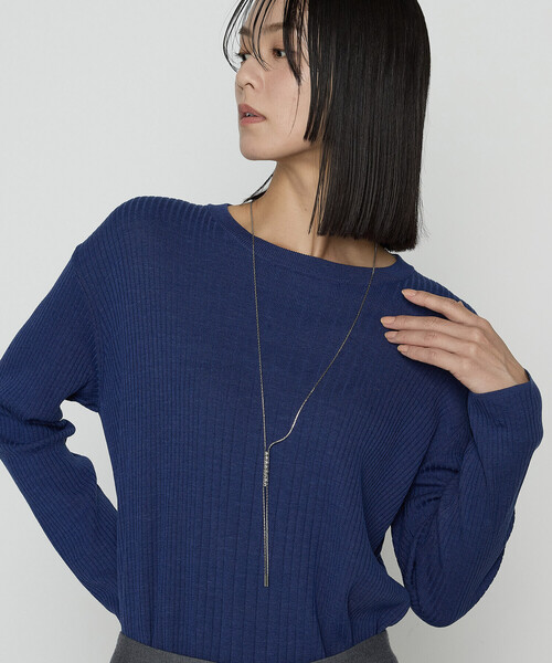 K.T KIYOKO TAKASE（キヨコタカセ）の「シルクコットン ベーシックニットプルオーバー（ニット/セーター・レディース・レッド/チャコール/ブルー・9号/11号）」の6枚目の写真