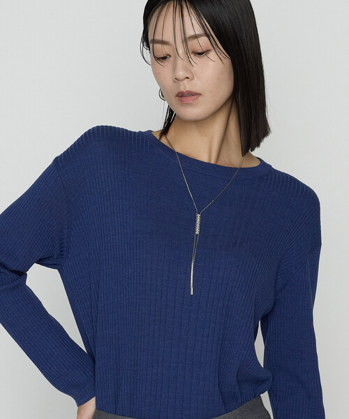 K.T KIYOKO TAKASE（キヨコタカセ）の「シルクコットン ベーシックニットプルオーバー（ニット/セーター・レディース・レッド/チャコール/ブルー・9号/11号）」の7枚目の写真