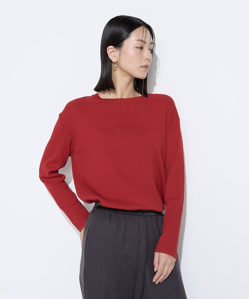 K.T KIYOKO TAKASE（キヨコタカセ）の「シルクコットン ベーシックニットプルオーバー（ニット/セーター・レディース・レッド/チャコール/ブルー・9号/11号）」の21枚目の写真