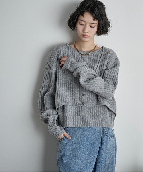 THE YOn(ザヨン)の「アンサンブルドッキングニットPO(ニット/セーター・レディース・ブラック/グレー/オートミール・FREE)」の16枚目の写真