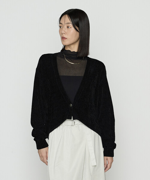 Gabardine K.T(ギャバジンケーティー)の「ストレッチモール マシュマロニットショートカーディガン(カーディガン/ボレロ・レディース・グレー/グレイッシュベージュ・9号)」の9枚目の写真