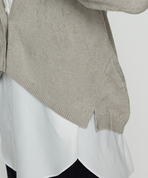 Gabardine K.T(ギャバジンケーティー)の「ストレッチモール マシュマロニットショートカーディガン(カーディガン/ボレロ・レディース・グレー/グレイッシュベージュ・9号)」の14枚目の写真