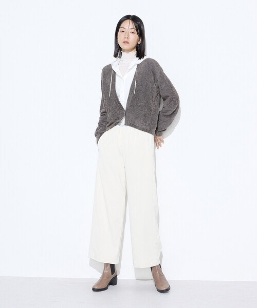 セール】ストレッチモール マシュマロニットショートカーディガン