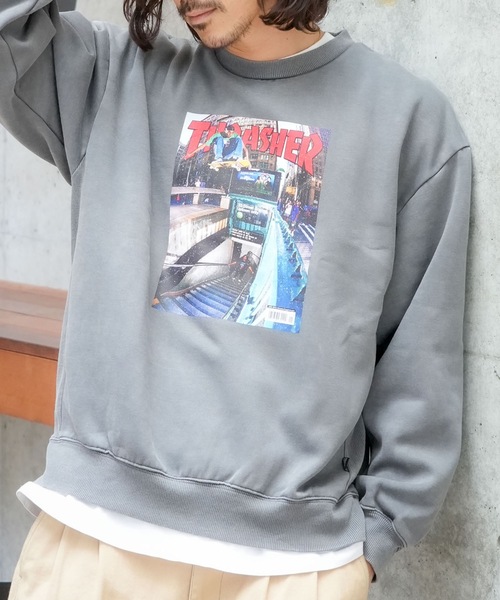 セール】MAGAZINE COVER PIGMENT CREW SWEAT/THRASHER スラッシャー