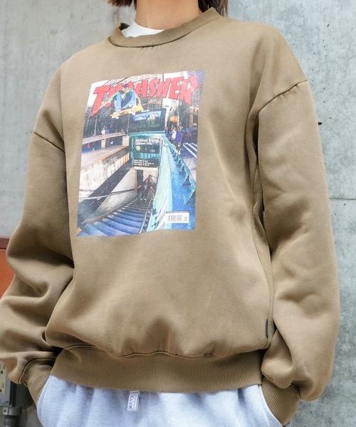 MAGAZINE COVER PIGMENT CREW SWEAT/THRASHER スラッシャー ピグメント