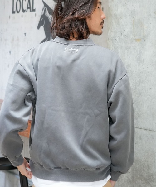 東京マラソン2024 フィニッシャー スウェット グレー MAGAZINE COVER PIGMENT CREW SWEAT/THRASHER スラッシャー ピグメント