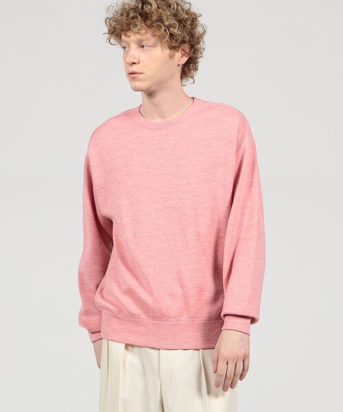 TOMORROWLAND （トゥモローランド）の「TOMORROWLAND Tricot ウールラミー クルーネックプルオーバー（ニット/セーター・メンズ・ブラウン/グレー/ピンク/ネイビー・M/L/S）」の5枚目の写真