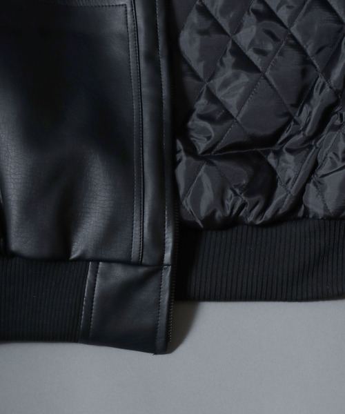 SITRY(シトリー)の「Synthetic Leather Zip Hoodie/フェイクレザー オーバーサイズ ブルゾン ジップパーカー フーディー(ブルゾン・メンズ・ブラック・L/LL/M)」の13枚目の写真