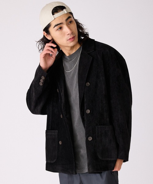 ベロア生地 ダブルテーラードジャケット（テーラードジャケット）｜ALL