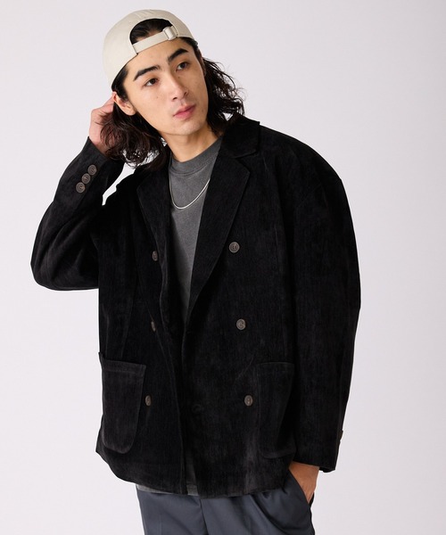 ベロア生地 ダブルテーラードジャケット（テーラードジャケット）｜ALL