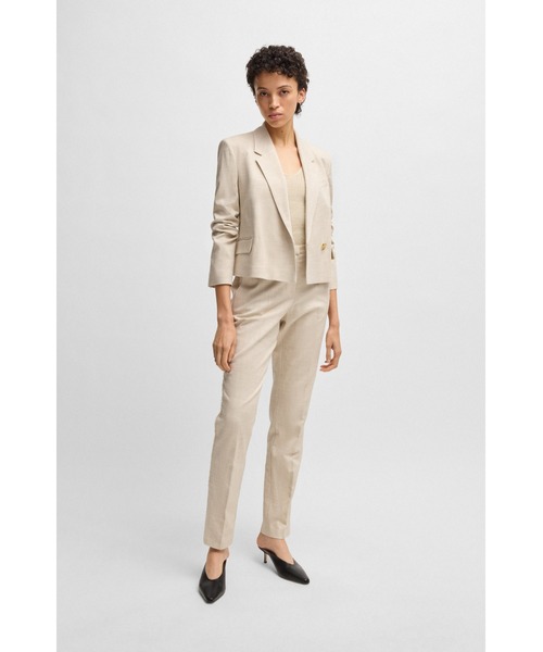 BOSS(ボス)の「ノースリーブ ニットトップス Vネック(Tシャツ/カットソー・レディース・ベージュ・XS/L/S/M)」の3枚目の写真