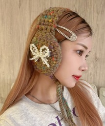 ULEULA（ウルア）の「ビーズリボン付きニットイヤマフラー（イヤーマフ）」