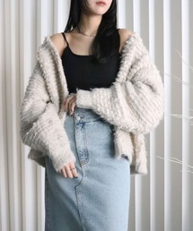 YENNA | 【ポコポコVネックニットカーディガン】ニットアウター(ニット/セーター)