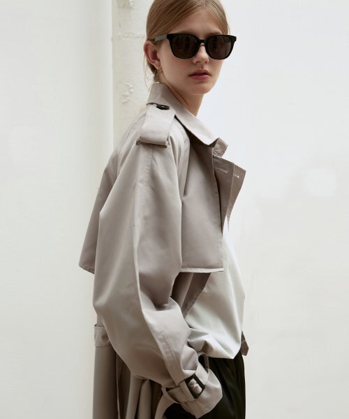 OVERSIZED DOUBLE TRENCH COAT_GRAY（トレンチコート）｜NICK&NICOLE