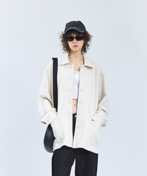 STANDARDERROR（スタンダードエラー）の「87-STAN154 ワイ スティッチ スウェード ハーフジャケット アイボリー（その他アウター）」