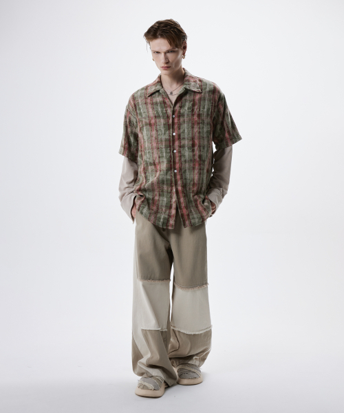 RSSC(アールエスエスシー)の「DYED CHECK LAYERED SHIRT - KHAKI(シャツ/ブラウス・レディース・その他・2)」の6枚目の写真