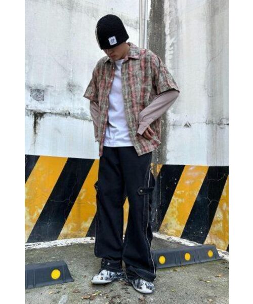 RSSC(アールエスエスシー)の「DYED CHECK LAYERED SHIRT - KHAKI(シャツ/ブラウス・レディース・その他・2)」の3枚目の写真