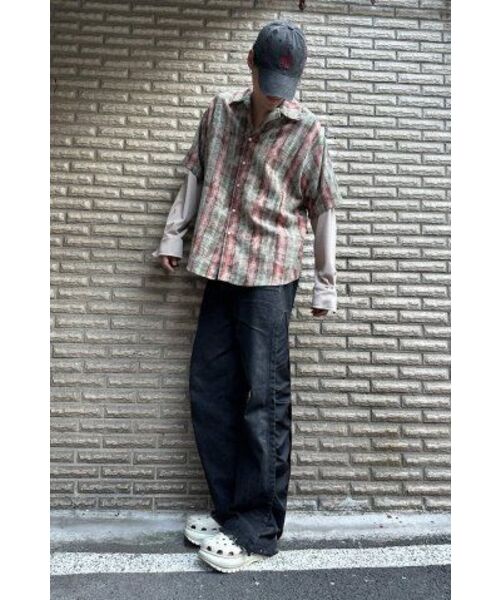 RSSC(アールエスエスシー)の「DYED CHECK LAYERED SHIRT - KHAKI(シャツ/ブラウス・レディース・その他・2)」の4枚目の写真