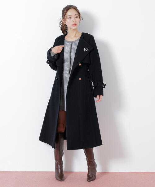 ◇ノーカラードレストレンチコート（トレンチコート）｜JILL by JILL