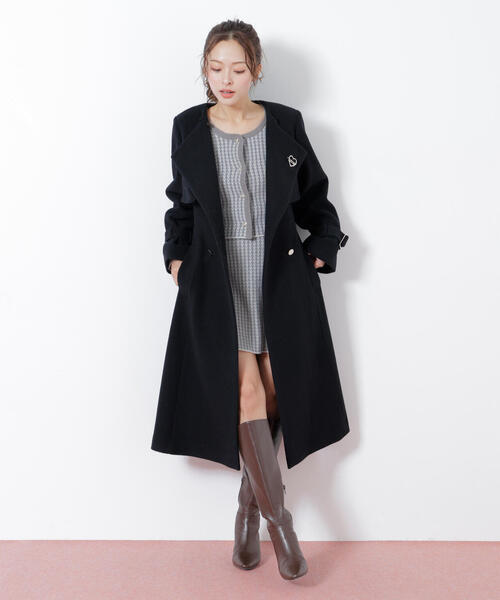 ◇ノーカラードレストレンチコート（トレンチコート）｜JILL by JILL