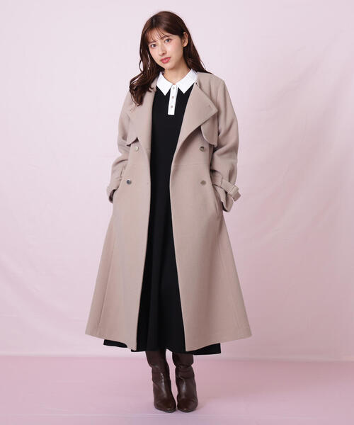 ◇ノーカラードレストレンチコート（トレンチコート）｜JILL by JILL