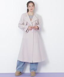 【美品】LAPINE BLANCHE 高級スプリングコート 淡いピンク 2025年最新】LAPINE レディース トレンチコート・スプリング