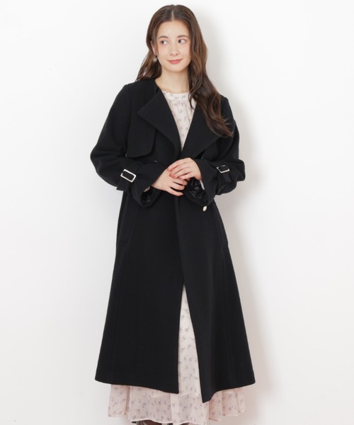 JILL by JILL STUART（ジルバイジルスチュアート）の「◇ノーカラードレストレンチコート（ノーカラーコート・レディース・ブラック/ピンク/ベージュ・SMALL/MEDIUM）」の10枚目の写真