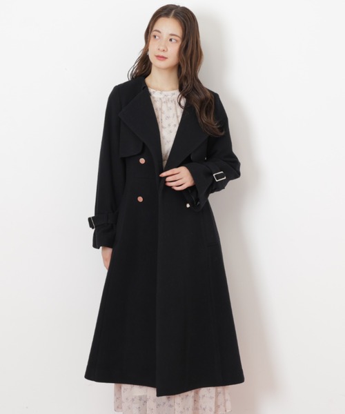 JILL by JILL STUART（ジルバイジルスチュアート）の「◇ノーカラードレストレンチコート（ノーカラーコート・レディース・ブラック/ピンク/ベージュ・SMALL/MEDIUM）」の11枚目の写真