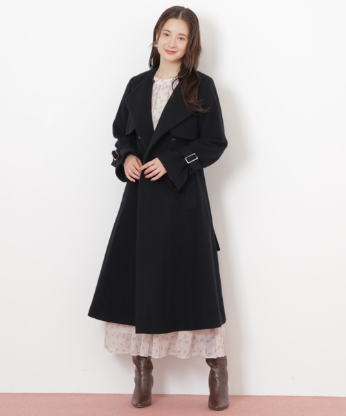 JILL by JILL STUART（ジルバイジルスチュアート）の「◇ノーカラードレストレンチコート（ノーカラーコート・レディース・ブラック/ピンク/ベージュ・SMALL/MEDIUM）」の15枚目の写真