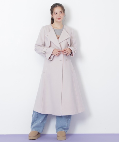◇ノーカラードレストレンチコート（トレンチコート）｜JILL by JILL