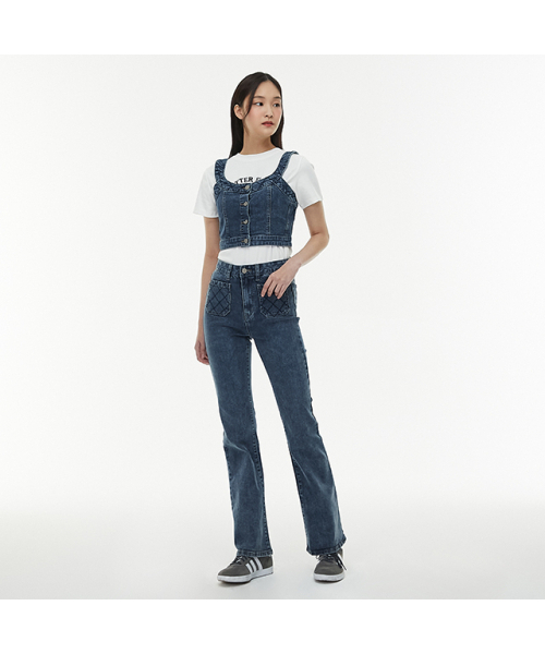 LAP（ラップ）の「ダイヤ刺繍前ポケットブーツカットデニムパンツ AQ1DP360（デニムパンツ・レディース・ダークブルー・MEDIUM/SMALL）」の4枚目の写真