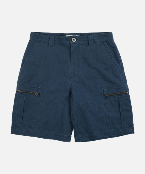 FRIZMWORKS(フリズムワークス)の「WASHED COTTON ZIP CARGO SHORTS _ NAVY(その他パンツ・メンズ・その他・LARGE/X-LARGE/SMALL/MEDIUM)」の1枚目の写真