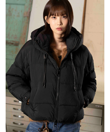 THE GREEN LAB（ザグリーンラボ）の「String Detail Hooded Padded Jacket [Black]（ダウンジャケット/コート）」