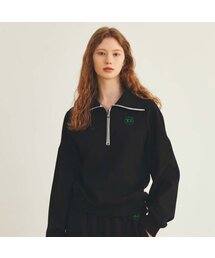 THE GREEN LAB（ザグリーンラボ）の「ハーフジップスウェットシャツ[ブラック]（スウェット）」