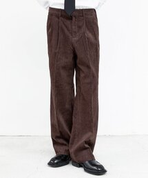 TRIP LE SENS | FWコンフォートコーデュロイツーピンタックスラックス_ブラウン(スラックス)