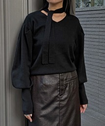 【&g'aime 】 チョーカー付きニット Choker Neck Knit