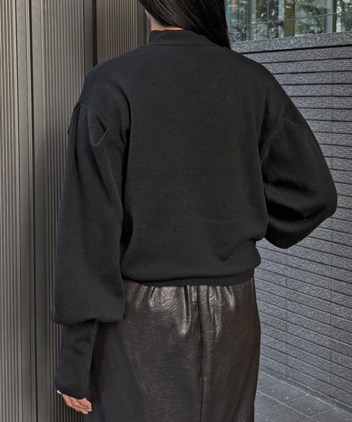 &g'aime(アンジェム)の「【&g'aime 】 チョーカー付きニット Choker Neck Knit(ニット/セーター・レディース・ブラウン/ブラック/ライトグレー・FREE)」の4枚目の写真