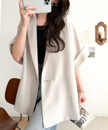 classicalelf（クラシカルエルフ）の「ハンサムなのに、どこかセンシュアル。都会的な抜け感を作る。メッシュテーラード半袖ジャケット（テーラードジャケット）」