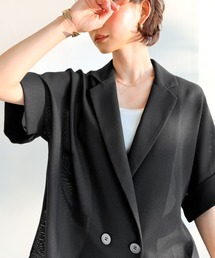 classicalelf（クラシカルエルフ）の「ハンサムなのに、どこかセンシュアル。都会的な抜け感を作る。メッシュテーラード半袖ジャケット（テーラードジャケット）」