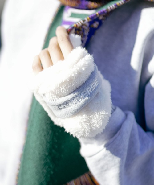 CONVERSE（コンバース）の「【CONVERSE/コンバース】フリースバンド ボアグローブ ミトン（手袋・レディース・グレー/ホワイト/ピンク・ONE SIZE）」の6枚目の写真