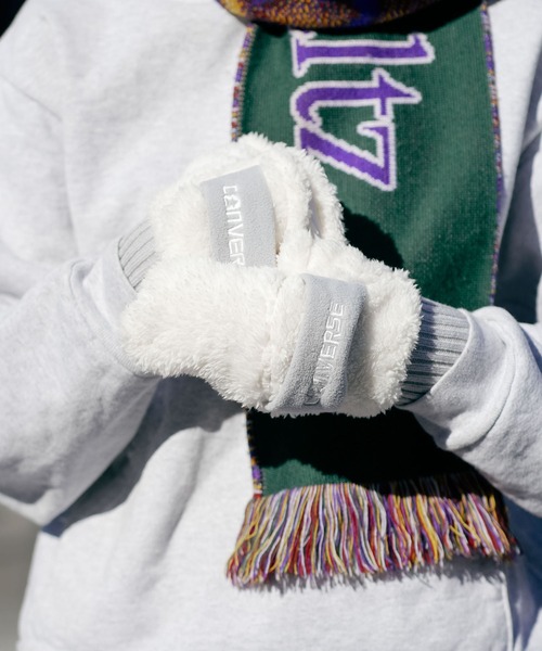 CONVERSE（コンバース）の「【CONVERSE/コンバース】フリースバンド ボアグローブ ミトン（手袋・レディース・グレー/ホワイト/ピンク・ONE SIZE）」の10枚目の写真
