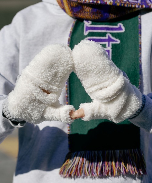 CONVERSE（コンバース）の「【CONVERSE/コンバース】フリースバンド ボアグローブ ミトン（手袋・レディース・グレー/ホワイト/ピンク・ONE SIZE）」の11枚目の写真