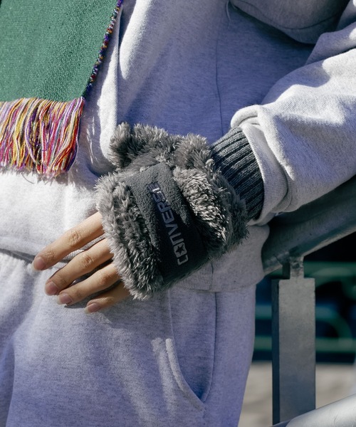 CONVERSE（コンバース）の「【CONVERSE/コンバース】フリースバンド ボアグローブ ミトン（手袋・レディース・グレー/ホワイト/ピンク・ONE SIZE）」の12枚目の写真