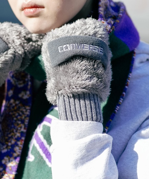 CONVERSE（コンバース）の「【CONVERSE/コンバース】フリースバンド ボアグローブ ミトン（手袋・レディース・グレー/ホワイト/ピンク・ONE SIZE）」の13枚目の写真