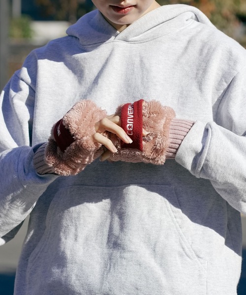 CONVERSE（コンバース）の「【CONVERSE/コンバース】フリースバンド ボアグローブ ミトン（手袋・レディース・グレー/ホワイト/ピンク・ONE SIZE）」の18枚目の写真