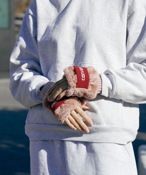 CONVERSE（コンバース）の「【CONVERSE/コンバース】フリースバンド ボアグローブ ミトン（手袋・レディース・グレー/ホワイト/ピンク・ONE SIZE）」の19枚目の写真